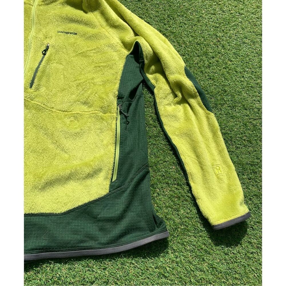 Patagonia R2 Bright Green Full Zip high pile FUZZY FLEECE Jacket Coat Men’s XXL - Picture 3 of 6